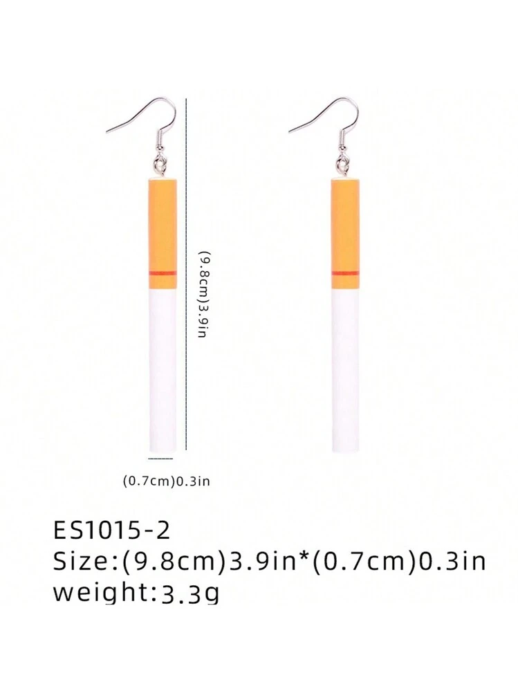 Funny & Unique Cigarette Butt Ear Jewelry, Realistic Cigarette Earrings