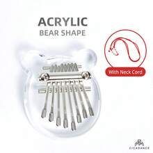 迷你八鍵拇指琴,便攜式可愛的桃花心木卡林巴樂器,多種風格的可穿戴吊飾禮物 - 彩色 - 查看 16