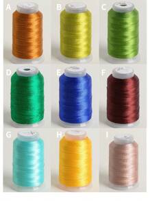 30克/卷，350米/卷人造丝缝纫线，手工编织绳，DIY流苏和串珠首饰制作配件 - 彩色 - 查看 2