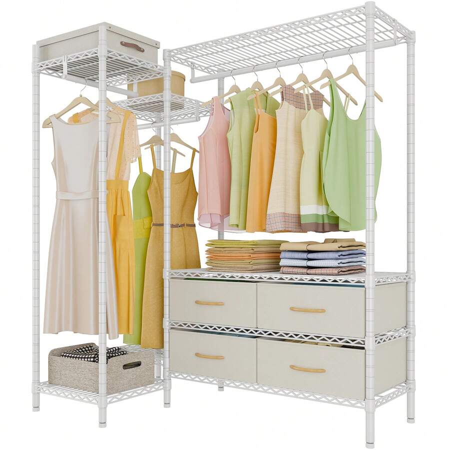 VIPEK L20 Corner Garment Rack Heavy Duty L Shaped Clothing Rack With ...