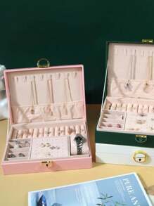 Joyero Alajero , Organizador De Joyas Maletín - Negro - Ver 5