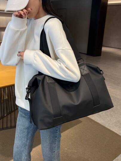 Stor resväska, enfärgad gymväska, vattentät handhållen förvaringsväska, lämplig för män och kvinnor, sportväska, ryggsäck, lämplig för korta resor, yoga, simning, sportresväska, bagage för resväska övernattningsväska duffelväska weekendväska duffelväska för bagage handbagage collegeväska bagageväskor weekendväska sjukhusväska semester vinterväska för skolan skoltillbehör skolsaker