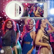 手機補光燈 Led 直播自拍美容閃光燈 Usb 充電圓形補光燈,照相機燈 - 粉色 - 查看 9