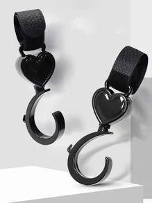 2pcs Baby Stroller Hook With Heart-Shaped For Hanging Pet Cart, Baby Bed, Bicycle, Electric Vehicle, Multifunctional 360 Degree Rotating Hook For Daily Use