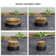 One Sword-Shaped Flower Arrangement Tool For Stabilizing Flower Stems, Traditional Chinese And Japanese Flower Arranging Equipment With Copper Needle And Base, Flower Arranging Frog - Gold - View 4