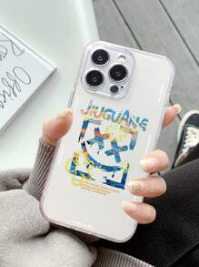 方形防摔手機殼,印有微笑臉表情圖案,適用於蘋果和三星手機 - 彩色 - 查看 1