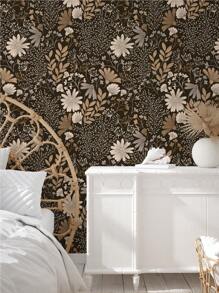 Giấy dán tường tự dính họa tiết hoa Bohemian màu nâu, kích thước 17,7 inch * 6,5/9,8 feet, chống thấm nước, có thể tháo rời, dùng để trang trí nhà cửa, tranh dán tường và trang trí phòng. - Nhiều màu - Xem 4