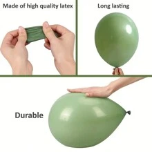 60 个 5 英寸鼠尾草绿色乳胶气球,5/10/12/18 英寸鼠尾草绿色乳胶气球,适用于生日婚礼毕业周年派对装饰, - 鼠尾草綠 - 查看 3
