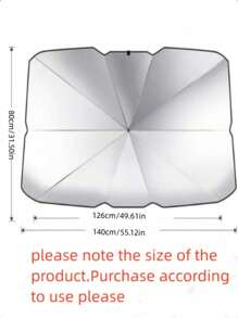 Visera para parabrisas de coche, visera con revestimiento de vinilo para coches y todoterrenos con aislamiento de película de plata y protección UV, parasol de verano para coche, nanorrevestimiento de 4 capas, 10 nervaduras de fibra de vidrio, protección UV y térmica, visera plegable para luna delantera, protege el coche del sol y de las altas temperaturas, se mantiene fresco y protege el interior, accesorio para coche, accesorio de verano, fácil de manejar, sencillo y bonito (negro) - Negro - Ver 3