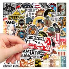 50 件焊工贴纸创意劳动标语适用于 DIY 手机壳、笔记本电脑、水瓶、工具箱、防水 PVC 贴花，适用于劳动节装饰、学校用品、返校 - 彩色 - 查看 5