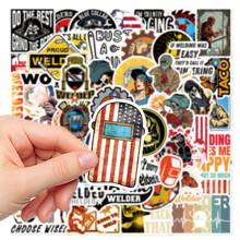 50 件焊工贴纸创意劳动标语适用于 DIY 手机壳、笔记本电脑、水瓶、工具箱、防水 PVC 贴花，适用于劳动节装饰、学校用品、返校 - 彩色 - 查看 6