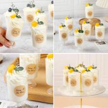 10pcs 150ml Heart-Shaped Pudding Cup, Clear Vertical Mousse Dessert Cup, Ideal For Wedding Party Dessert Decoration - Clear - View 3