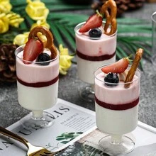 10pcs 150ml Heart-Shaped Pudding Cup, Clear Vertical Mousse Dessert Cup, Ideal For Wedding Party Dessert Decoration - Clear - View 5