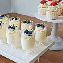 10pcs 150ml Heart-Shaped Pudding Cup, Clear Vertical Mousse Dessert Cup, Ideal For Wedding Party Dessert Decoration - Clear - View 6