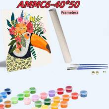 供初學者使用的大人數字油畫,動物初學者數字繪畫,diy數字油畫套裝,油畫配件,家居裝飾,無框 - AMMC6 - 查看 7