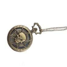 復古骷髏頭掛鍊男女掛鍊表,石英掛鍊項鍊 - 銅色 - 查看 4