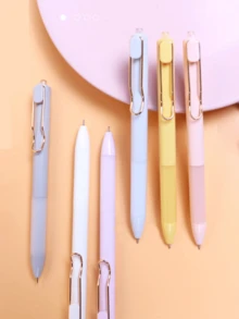 6 cái Đen Có thể thu vào Bút bi Với 0.5mm Nạp lại , Nhanh khô Ink , Thích hợp Đối với Viết - Nhiều màu - Xem 3