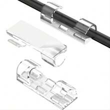 40pcs/Set Adhesive Desk Cable Clips, Desktop Cord Holder & Organizer, Wire Management System - White - View 3