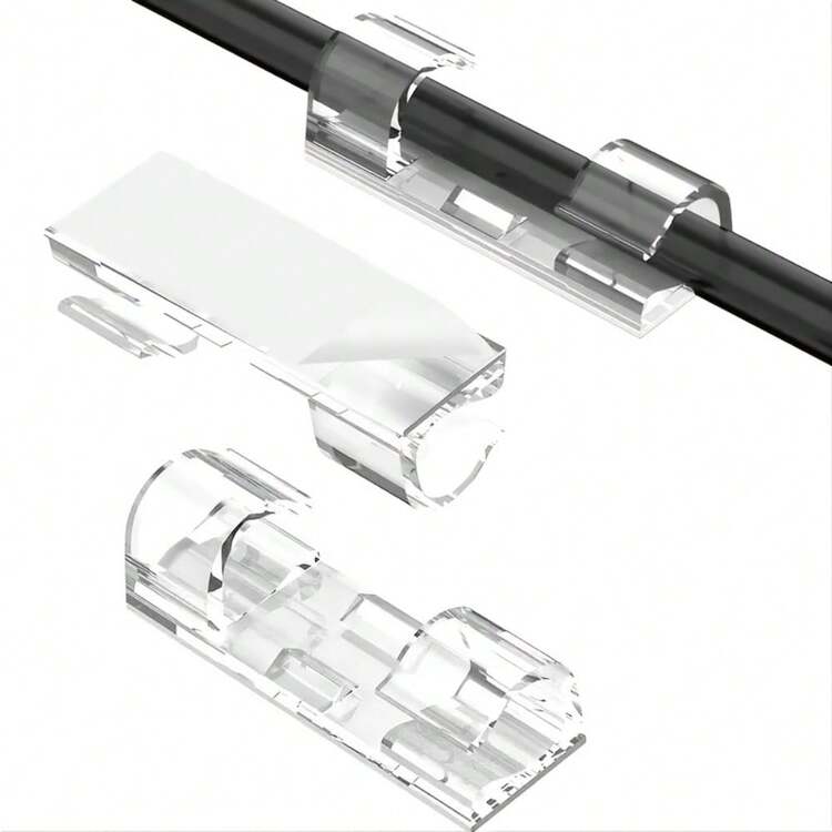 40入組自粘式桌面電纜夾,桌面電纜夾 & 組織套件,電纜管理系統 - 白色 - 查看 3