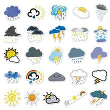 50pcs Hand Tent Weather Cartoon Graffiti Creative Waterproof Stickers - Apricot - View 4