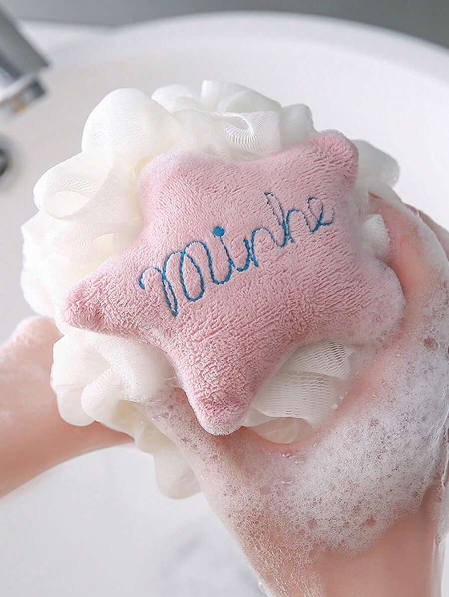 1pc Star Shaped Bath Sponge, Shower Loofah For Bubble Bath And
