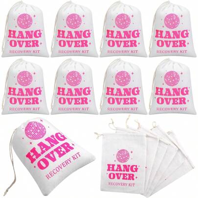 Bolsas De Presente Do Kit De Ressaca, Festa De Solteiro, Bolsas De Cordão Para Chá De Panela De Despedida De Solteira, Favores De Festa De Casamento, Suprimentos, Decoração - 5 Peças Por Pacote (rosa)