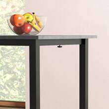 HOMCOM Table à manger extensible table de cuisine design moderne avec grand plateau 6 personnes cadre en acier gris foncé - Gris - Voir 10