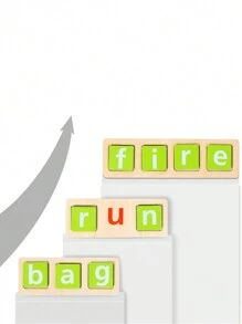 Fun Spelling Words, Learning English, Alphabet Cognitive Matching Games, Building Blocks Early Education, Memory Training Toys, Children's Logical Thinking Training Games - Apricot - View 3