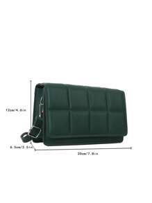 1pc Green Plaid Decoration Mini Square Bag With Crossbody Strap, Suitable For Women's Daily Wear, Girlfriend Holiday Gift