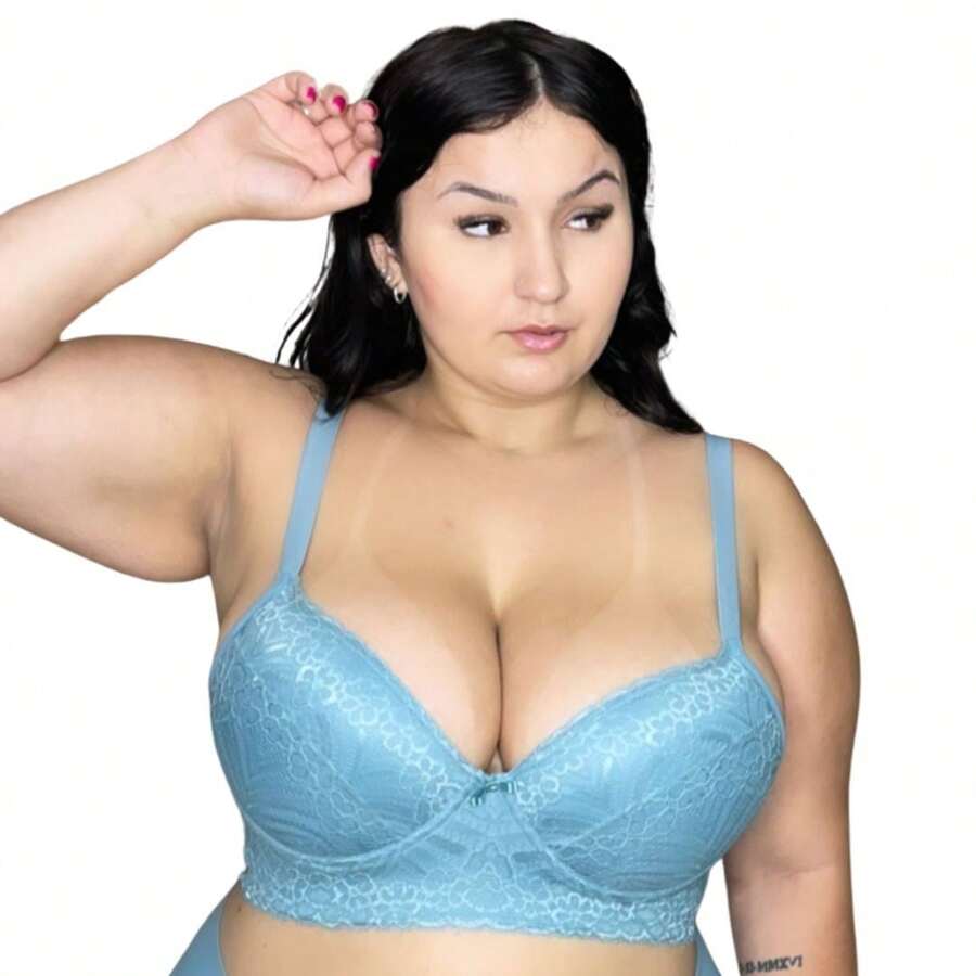 Plus Size Bras & Bralettes - 青碧色 - 查看 1
