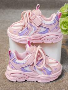 2024新款女童運動鞋,網眼透氣厚底運動鞋,男童輕盈跑鞋 - 粉色 - 查看 3