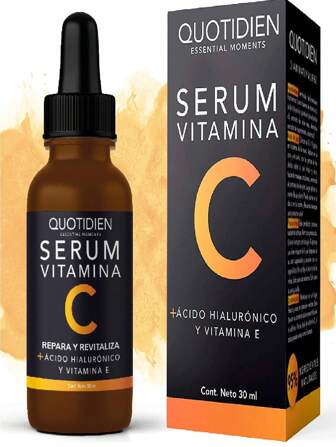 Serum Vitamina C + Ácido Hialurónico + Vitamina E | 95% Ingredientes Naturales | Skin Care | Luminosidad, Hidratación, Firmeza y Tono más Uniforme | Textura Ligera y Sin Sensación Grasosa | Suero Facial Ideal Para Todo Tipo de Piel -30ml