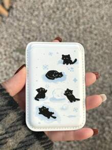 1入可愛黑貓雪花造型配件，適用於磁力無線充電保護殼，兼容 iPhone 15 14 Pro Max財務配件 - 彩色 - 查看 1