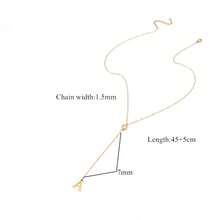 1個新款時尚圓形鋯石不鏽鋼首字母吊墜鏈，適用於女性 - 金黃色 - 查看 2