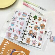 Cute Girl's Planner Set With Removable Pages, Loose-Leaf Notebook, And Hand Account Stationery Notebook With Aesthetic Design - Pink - View 4