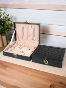 Joyero Alajero , Organizador De Joyas Maletín - Negro - Ver 1