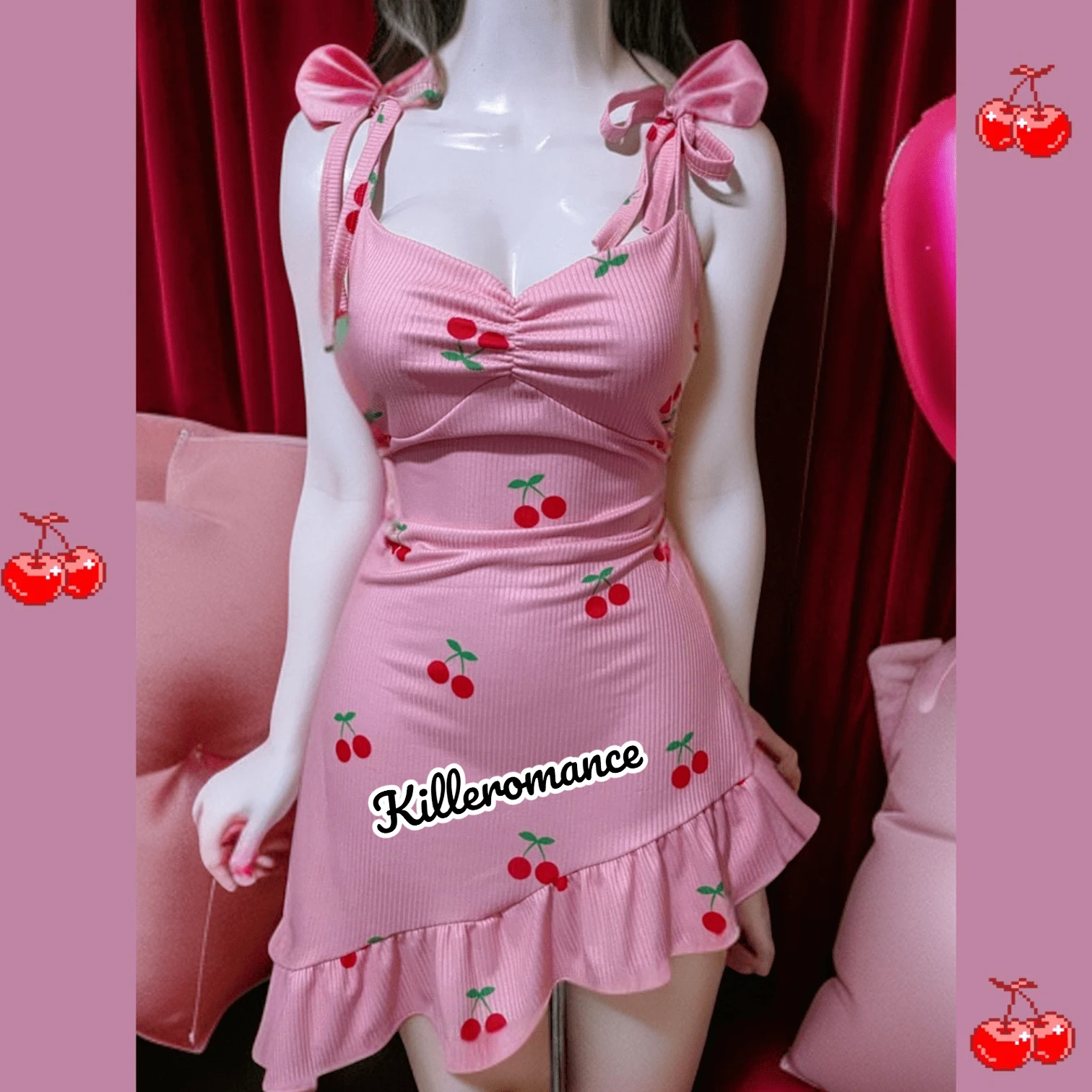 Coquette Pink Dress - Coral Pink - View 1