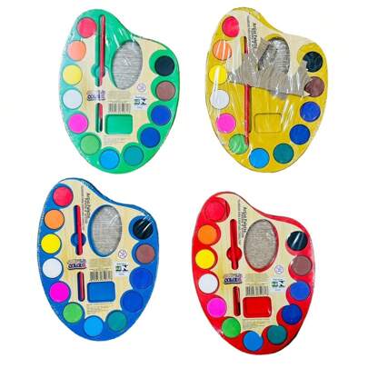 Tinta Aquarela Estojo 12 Cores e Pincel