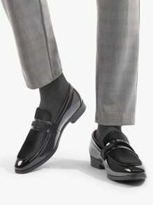 Men's Tuxedo Patent Classic Velvet Loafer Slip On Shoes For Wedding Party Shoes - màu đen - Xem 6