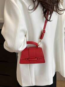 迷你手提包，简约异域风情单肩包，百搭时尚斜挎包，Presbycrime 女士钱包 - 紅色 - 查看 6