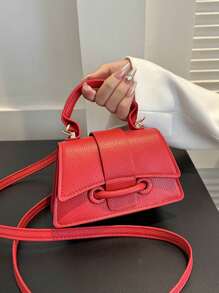 迷你手提包，简约异域风情单肩包，百搭时尚斜挎包，Presbycrime 女士钱包 - 紅色 - 查看 4