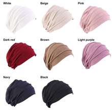 1Pc Women Elastic Turban Beanie Soft Bonnet  Hijabs Head Wrap Chemo Hat