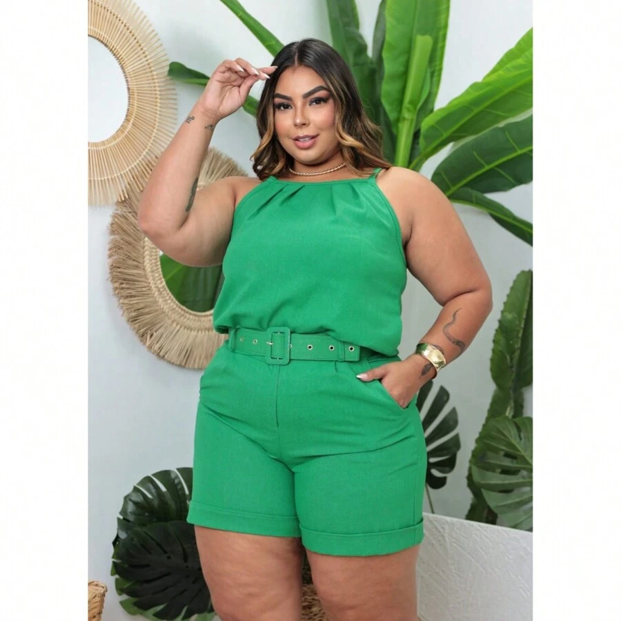 Plus Size Co-Ords - Green - View 1