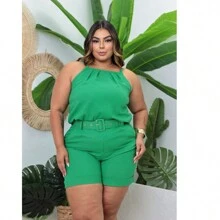 Plus Size Co-Ords - Green - View 2
