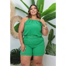 Plus Size Co-Ords - Green - View 8