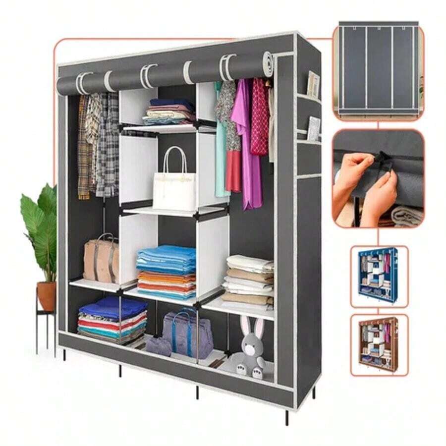 Closet Organizador De Tela Portatil Armario Minimalista - Verde - Ver 1