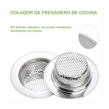Coladera Tarja Fregadero Cocina Acero Inoxidable 9 Cm 2 Pzs - Gris - Ver 5