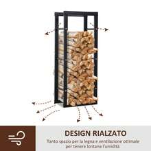 HOMCOM Firewood Racks - الأسود - مشاهدة 6