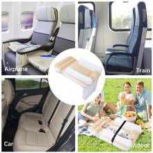 Blublu Park Inflatable Airplane Bed For Toddler, Airplane Seat Extender For Kids, Toddler Travel Bed With High Sides, Safety Belt, Airplane Bed Fits Most Airplane Seats, Car - 米色 - 查看 2