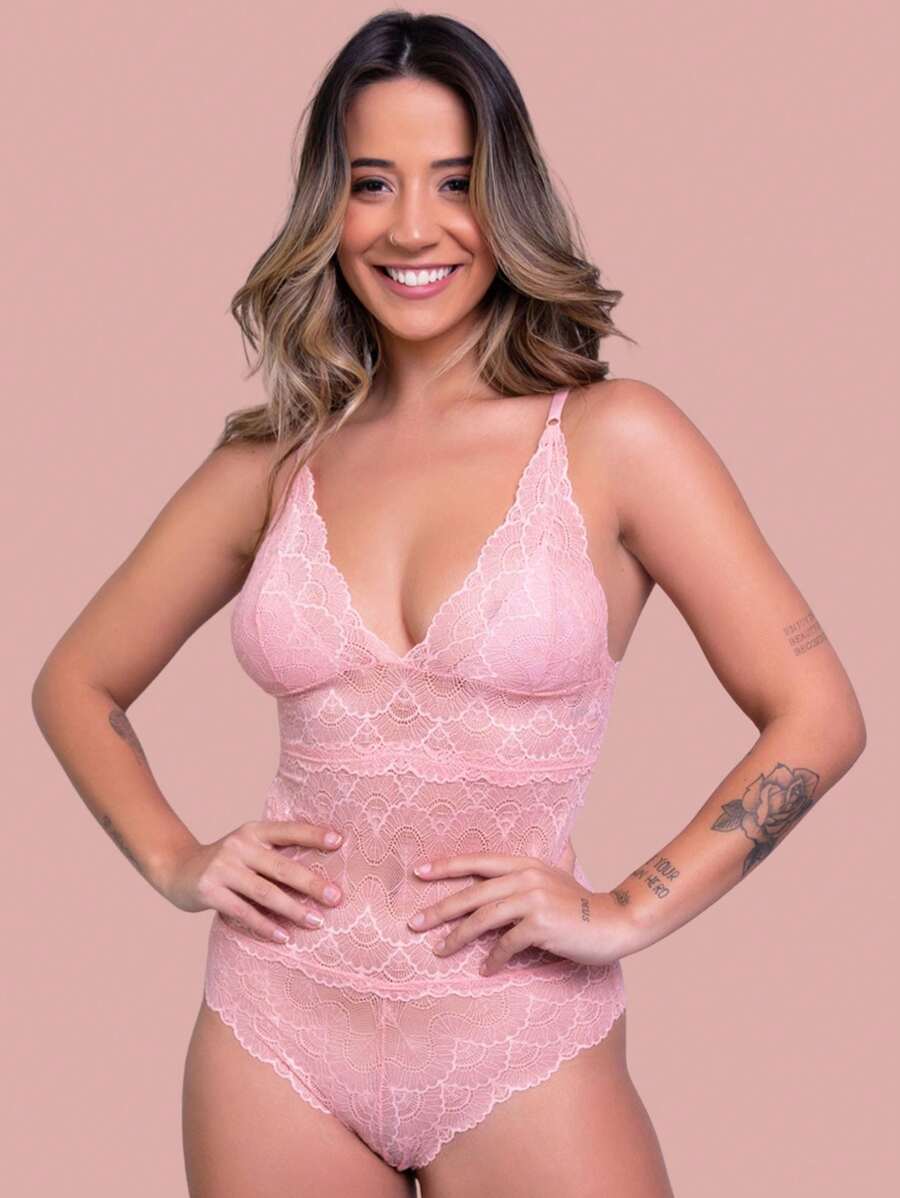 Women Sexy Bodysuits - 淺粉色 - 查看 1